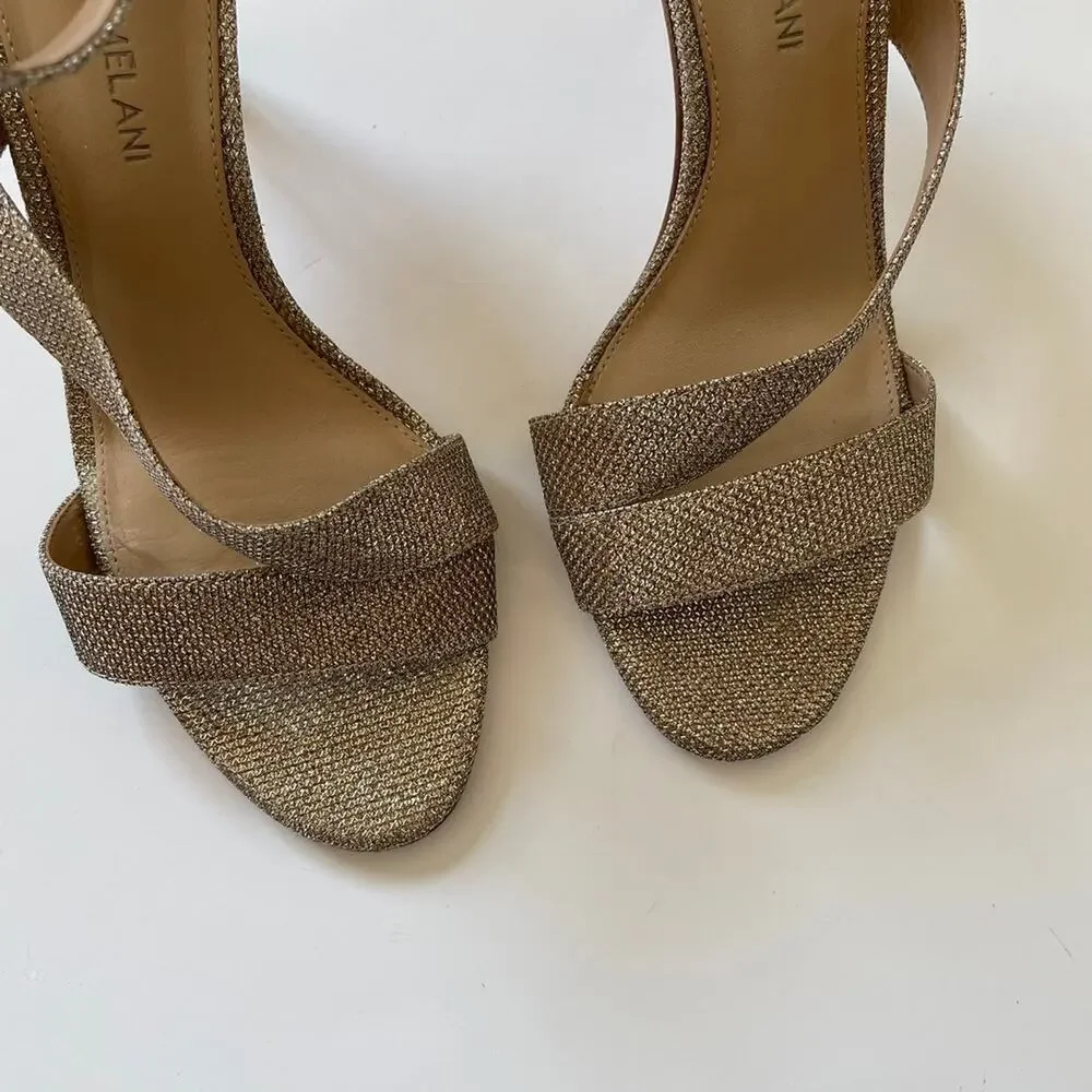 Antonio Melani Gold Shimmer Leather Jaydyn Sandal